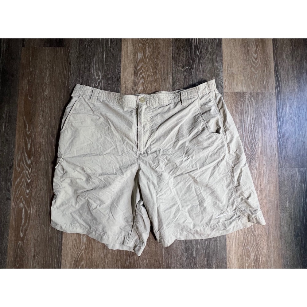 Columbia PFG Shorts Mens XL Tan Good Omni-Shade Nylon Fishing Cargo Hiking UPF